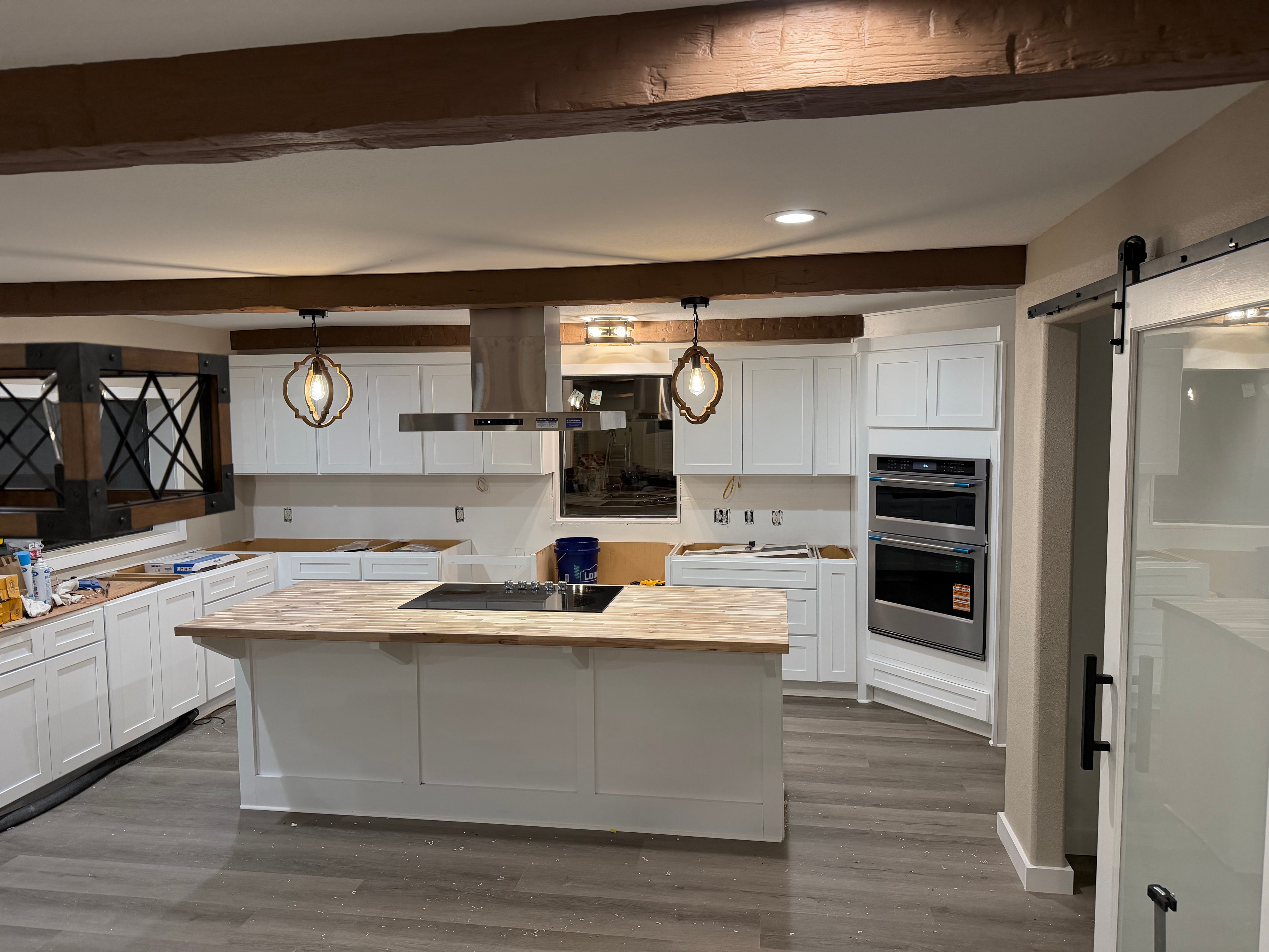 Open plan living and dining room renovation